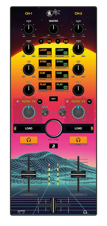 Reloop Mixtour Skin Synthwave Horizon